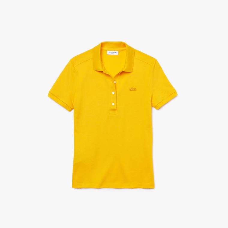 Lacoste Stretch Bomull Piqué Polo Shirt Gul | KUkhXR0f