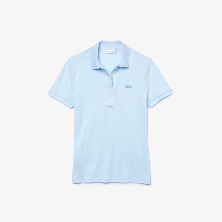 Lacoste Stretch Bomull Piqué Polo Shirt Lyse Blå | XF1S1LOL