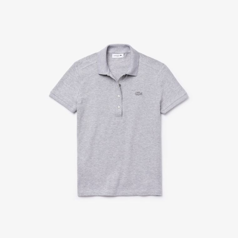 Lacoste Stretch Bomull Piqué Polo Shirt Grå | bFAemKeO