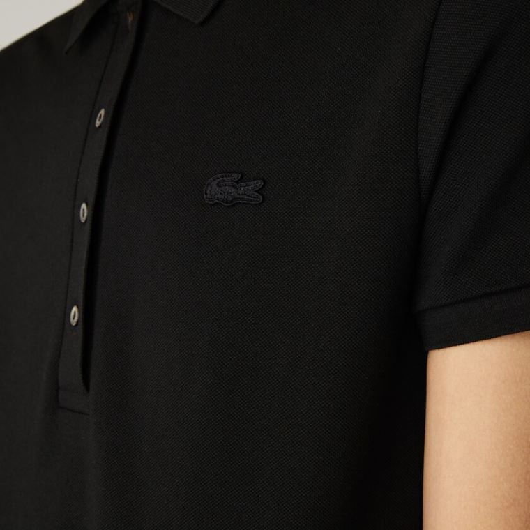 Lacoste Stretch Bomull Piqué Polo Shirt Svarte | njoDSj8R