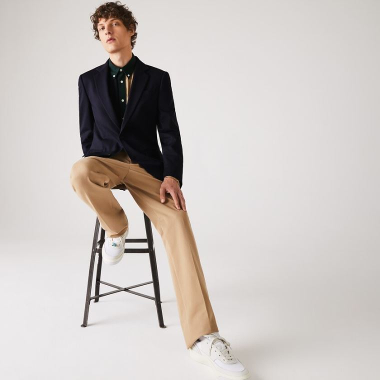 Lacoste Stretch Buttoned Straight Fit Blazer Marineblå Blå | RwaagGVx