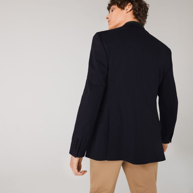 Lacoste Stretch Buttoned Straight Fit Blazer Marineblå Blå | RwaagGVx