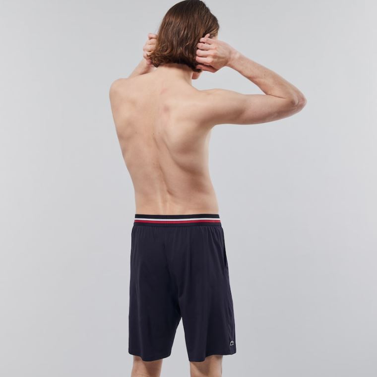 Lacoste Striped-Liv Long Bokser Briefs Marineblå Blå | x9FKwumI