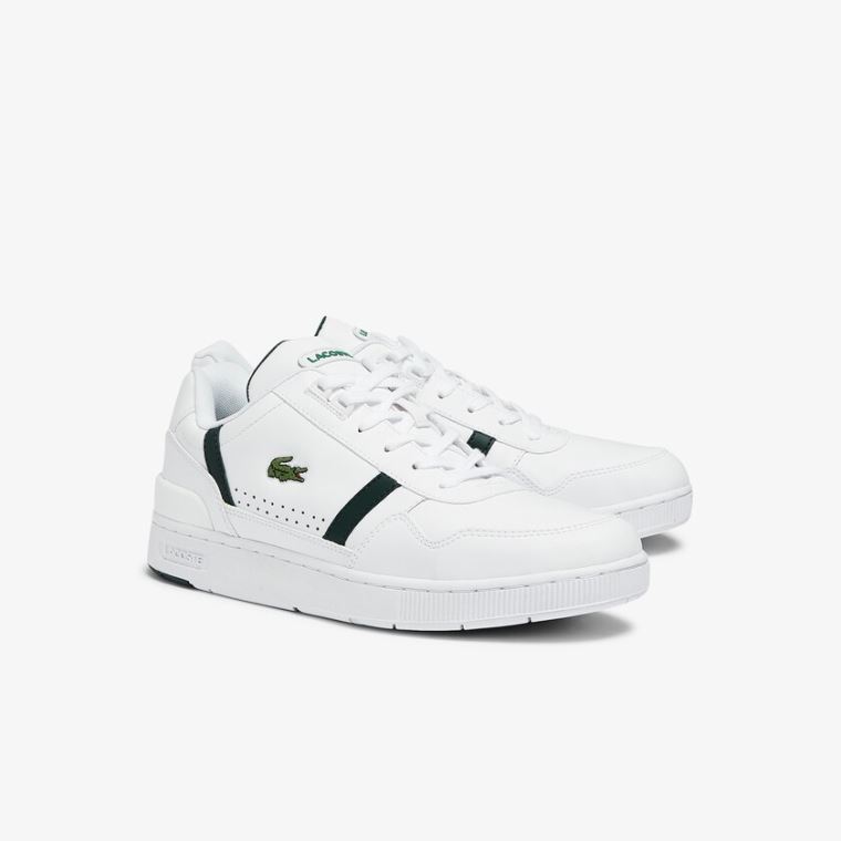 Lacoste T-Clip Lær Sneakers Hvite | zJeX0ksr