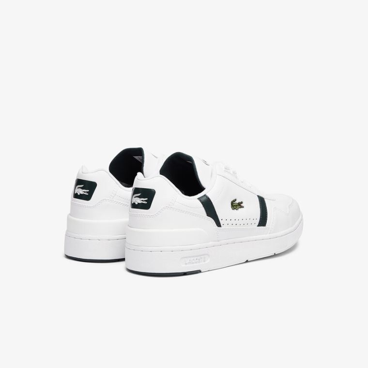 Lacoste T-Clip Lær Sneakers Hvite | zJeX0ksr