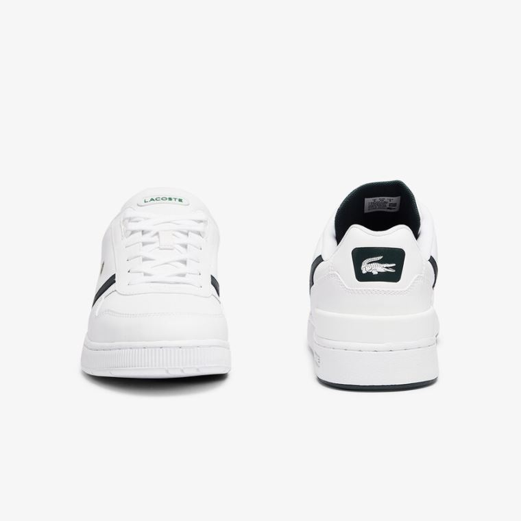 Lacoste T-Clip Lær Sneakers Hvite | zJeX0ksr