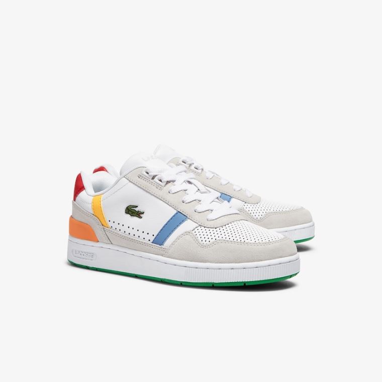 Lacoste T-Clip Lær x Polaroid Sneakers Hvite Grønn | fUHOko4l