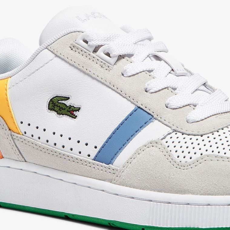 Lacoste T-Clip Lær x Polaroid Sneakers Hvite Grønn | fUHOko4l