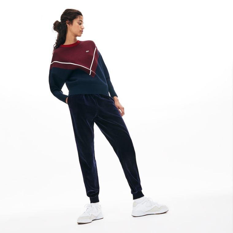 Lacoste Tapered Velour Terry Sweatpants Marineblå Blå | giVCD6CZ