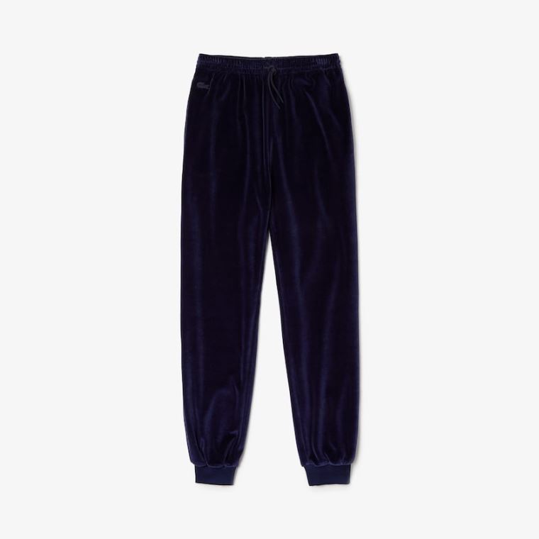 Lacoste Tapered Velour Terry Sweatpants Marineblå Blå | giVCD6CZ