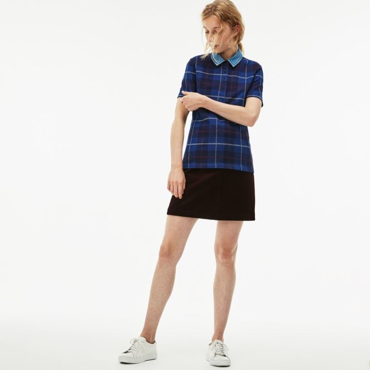 Lacoste Tartan Check Bomull Jacquard Polo Marineblå Blå Blå | kfQCAdfF