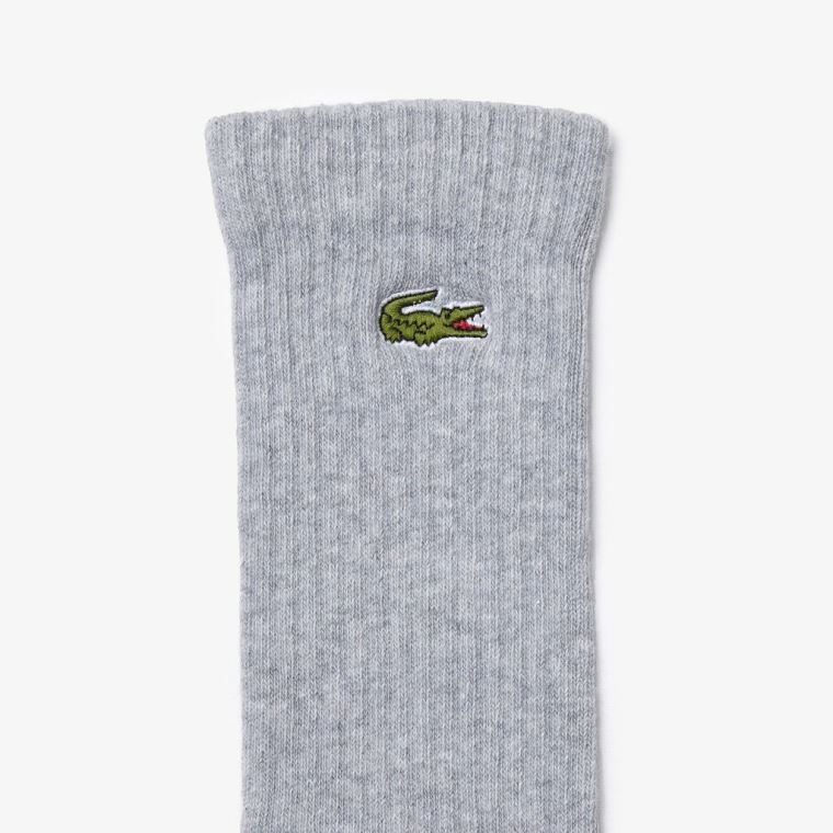 Lacoste Three-Pack Of SPORT High-Cut Bomull Socks Grå Hvite Svarte | ZfsyEwJ7