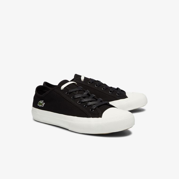 Lacoste Topskill Bomull Canvas Sneakers Svarte Grå | hS6Of8BO