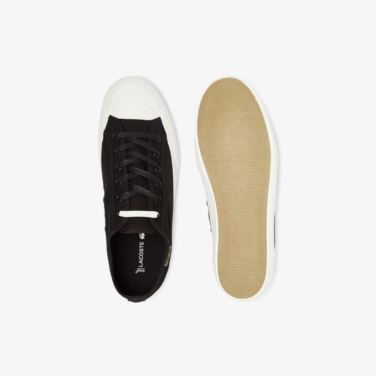 Lacoste Topskill Bomull Canvas Sneakers Svarte Grå | hS6Of8BO