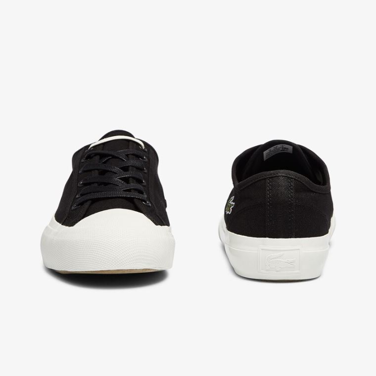 Lacoste Topskill Bomull Canvas Sneakers Svarte Grå | hS6Of8BO