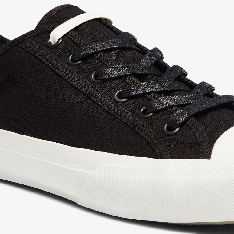 Lacoste Topskill Bomull Canvas Sneakers Svarte Grå | hS6Of8BO