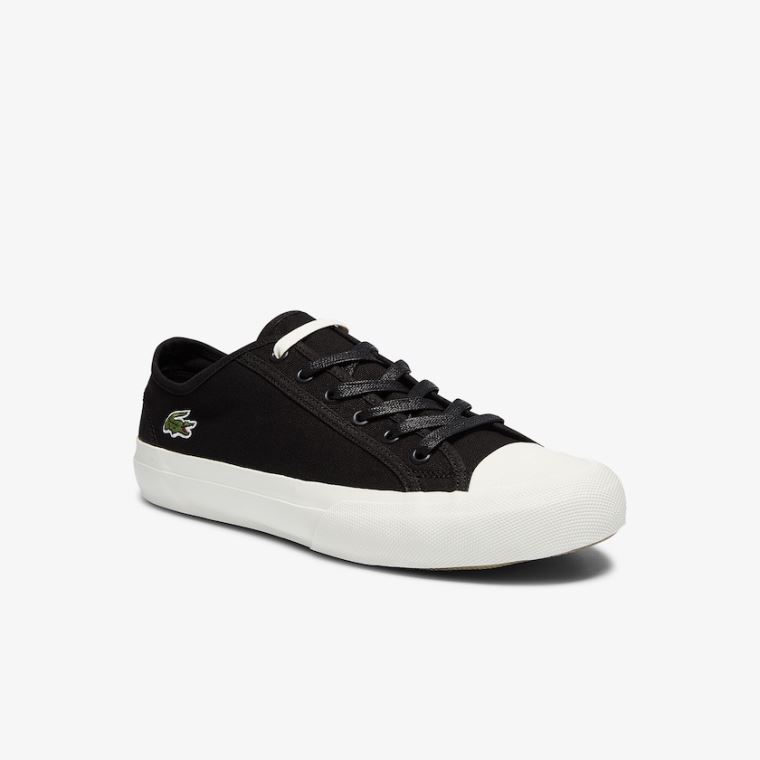 Lacoste Topskill Bomull Canvas Sneakers Svarte Grå | hS6Of8BO