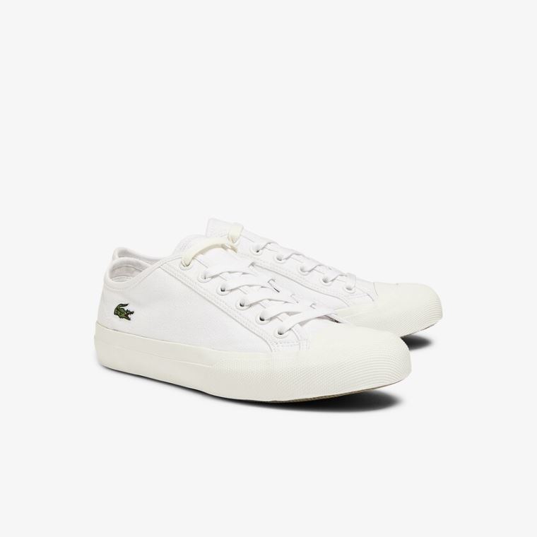 Lacoste Topskill Canvas Sneakers Hvite Hvite | 1koUx5hV