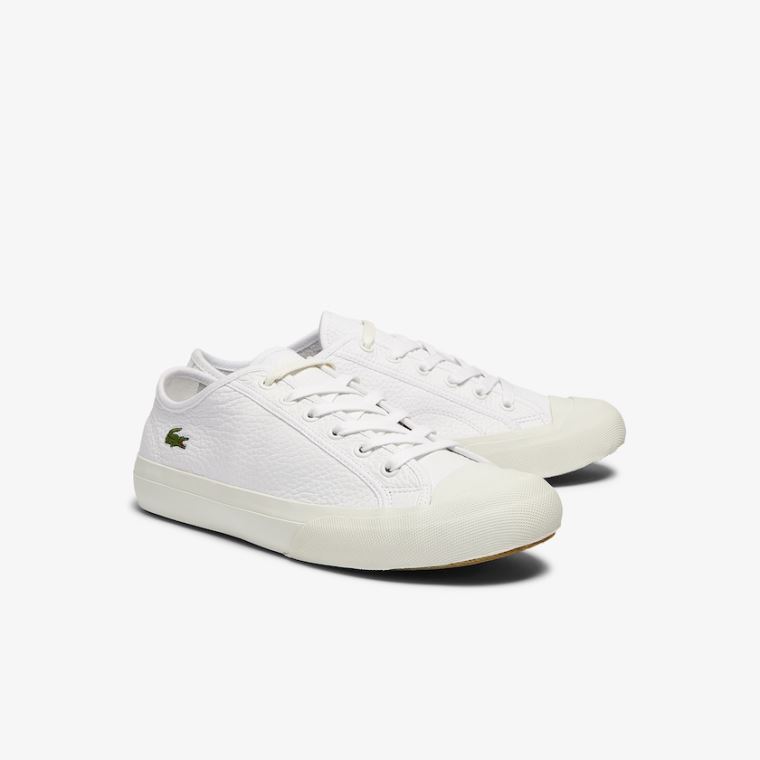 Lacoste Topskill Lær Sneakers Hvite Grå | XFLxtEwK