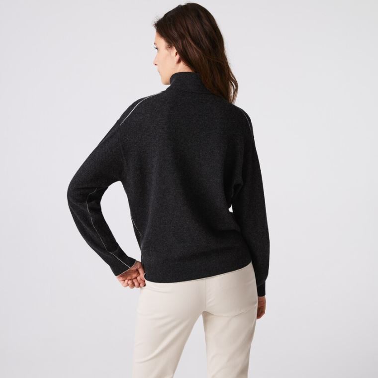 Lacoste Turtleneck Wool Genser Grå | PyWvdIgX