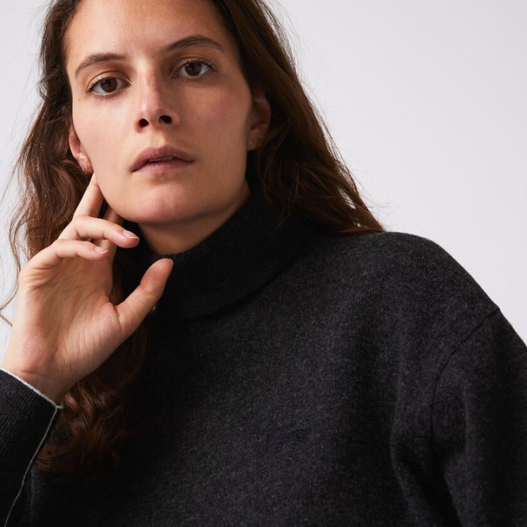 Lacoste Turtleneck Wool Genser Grå | PyWvdIgX