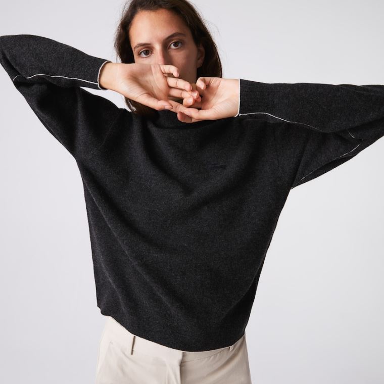 Lacoste Turtleneck Wool Genser Grå | PyWvdIgX