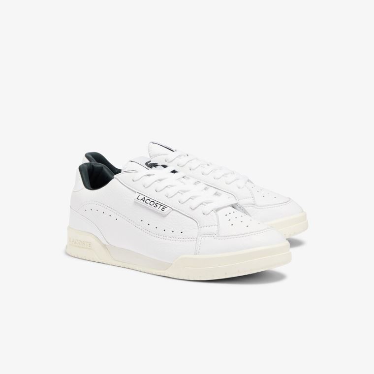 Lacoste Twin Serve Luxe Lær Sneakers Hvite | 5pjGP0Tw