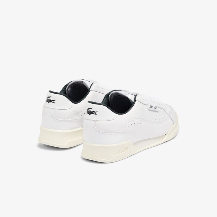 Lacoste Twin Serve Luxe Lær Sneakers Hvite | 5pjGP0Tw