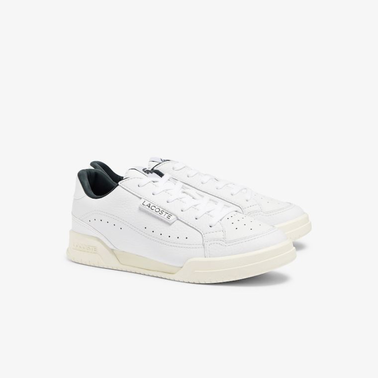 Lacoste Twin Serve Luxe Lær and Syntetisk Sneakers Hvite | DriNt8rW