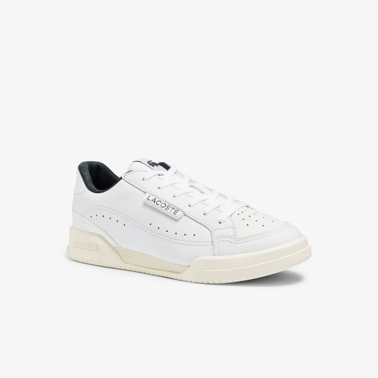 Lacoste Twin Serve Luxe Lær and Syntetisk Sneakers Hvite | DriNt8rW