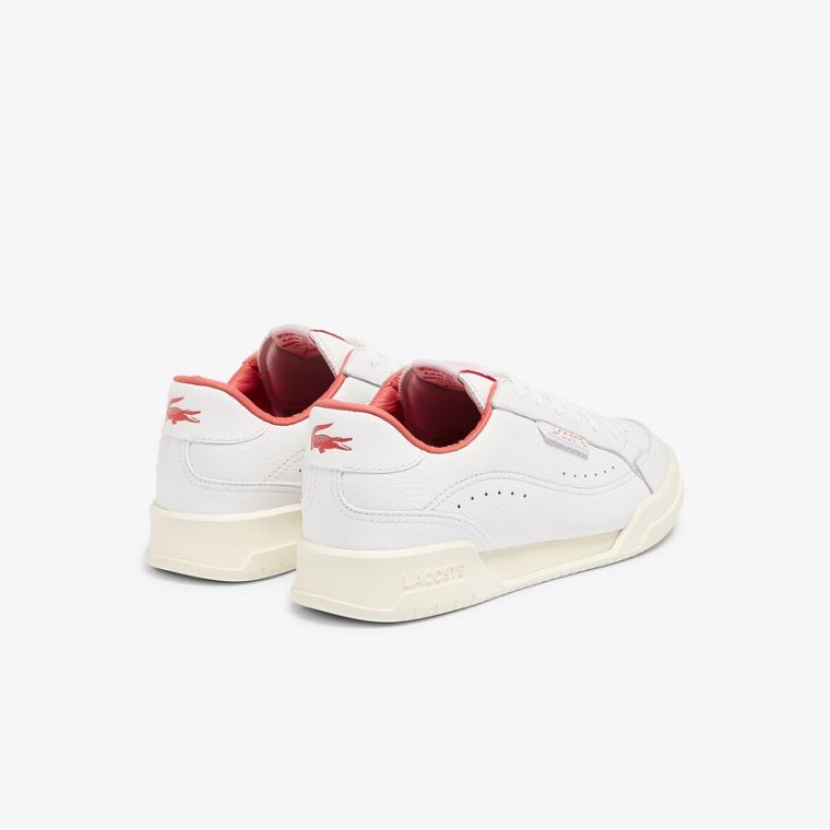 Lacoste Twin Serve Luxe Lær and Syntetisk Sneakers Hvite Beige | hkE5fGKg