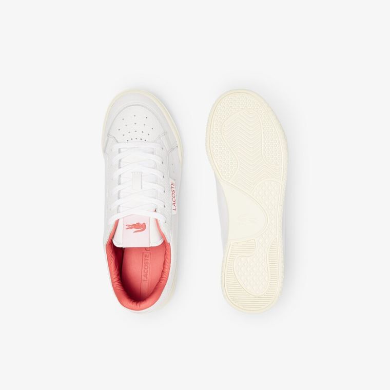 Lacoste Twin Serve Luxe Lær and Syntetisk Sneakers Hvite Beige | hkE5fGKg