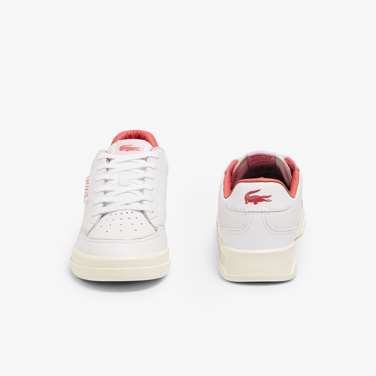 Lacoste Twin Serve Luxe Lær and Syntetisk Sneakers Hvite Beige | hkE5fGKg