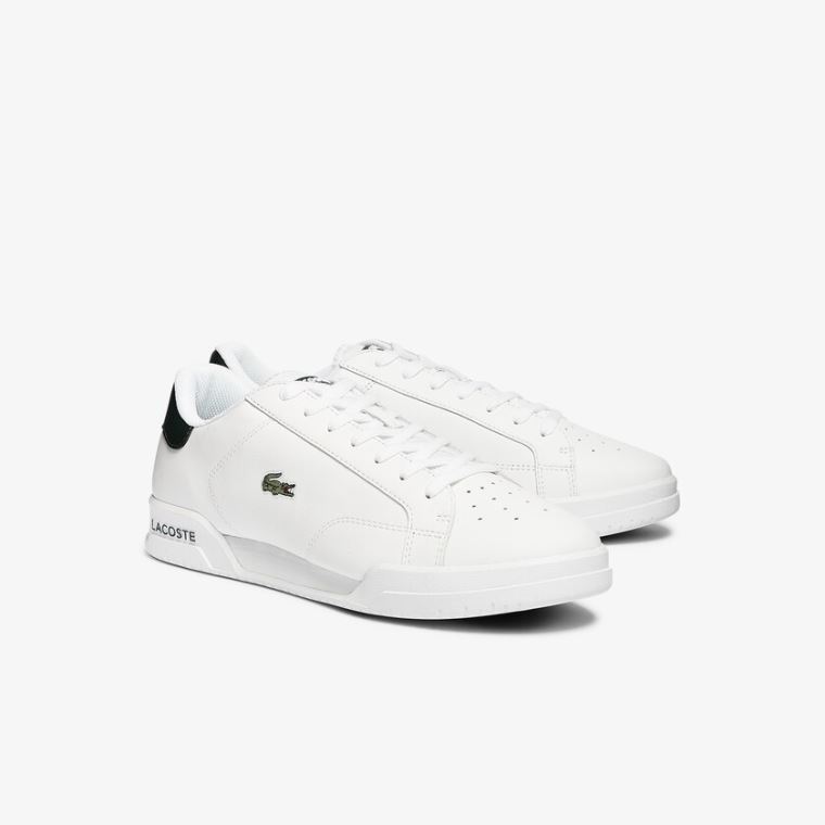 Lacoste Twin Serve Lær Colour-Pop Sneakers Hvite | lici7Xrp