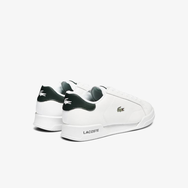 Lacoste Twin Serve Lær Colour-Pop Sneakers Hvite | lici7Xrp