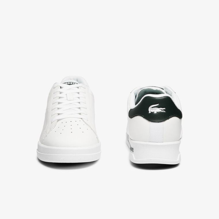 Lacoste Twin Serve Lær Colour-Pop Sneakers Hvite | lici7Xrp