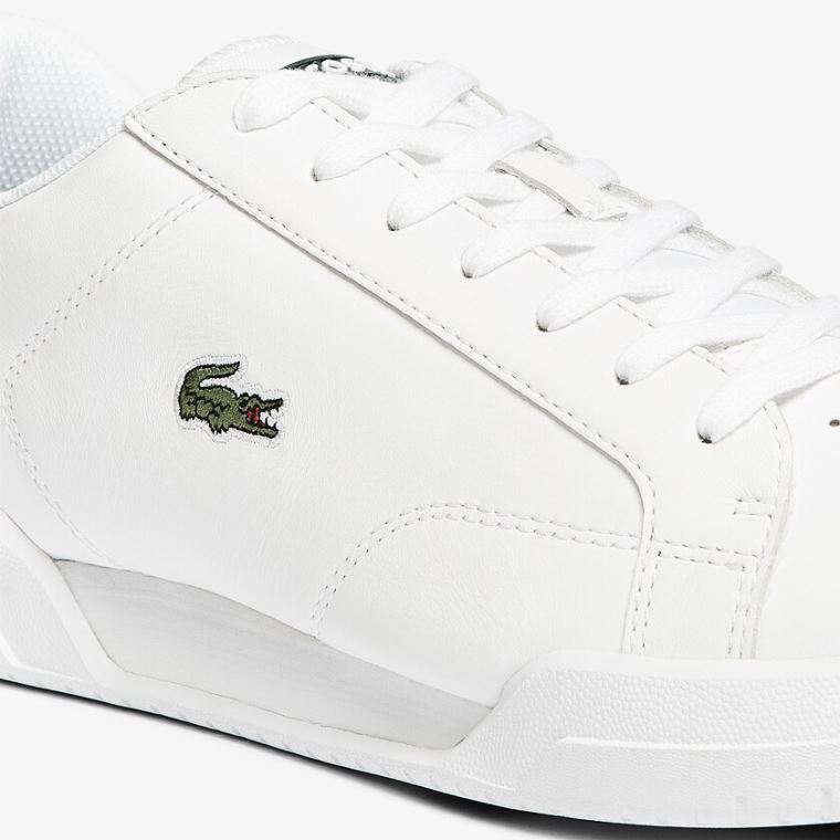 Lacoste Twin Serve Lær Colour-Pop Sneakers Hvite | lici7Xrp