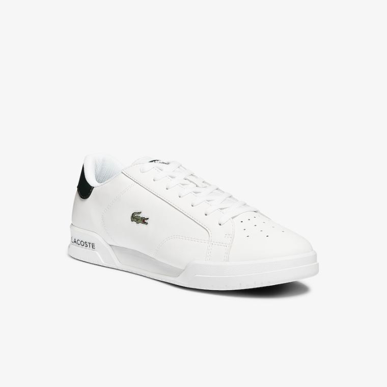 Lacoste Twin Serve Lær Colour-Pop Sneakers Hvite | lici7Xrp