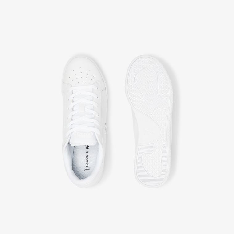 Lacoste Twin Serve Lær Cupsole Sneakers Hvite | VUUPG05L