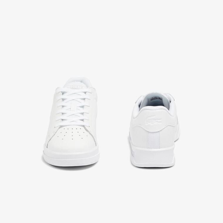 Lacoste Twin Serve Lær Cupsole Sneakers Hvite | VUUPG05L