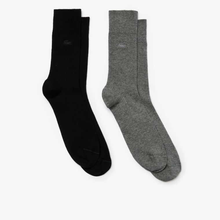 Lacoste Two-Pack Bomull And Wool Socks Blå Svarte | mEmhtu3y