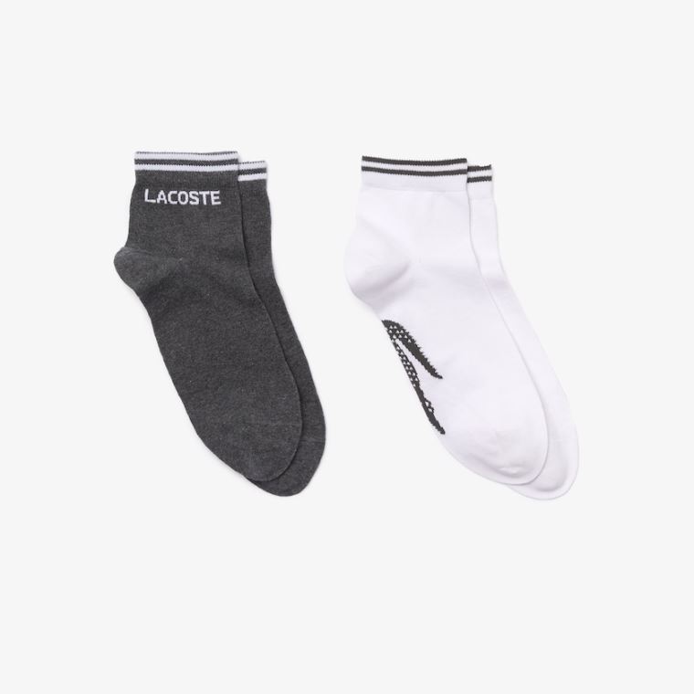 Lacoste Two-Pack Of SPORT Bomull Socks Grå Hvite | FS6eLzV4