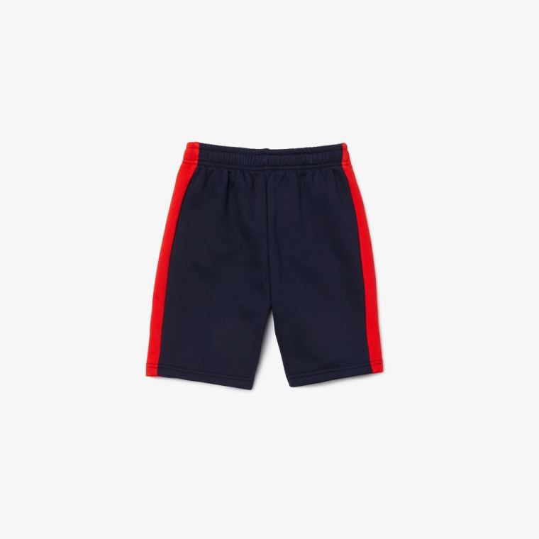 Lacoste Two-Tone Fleece Shorts Marineblå Blå Rød | j10A7EBV