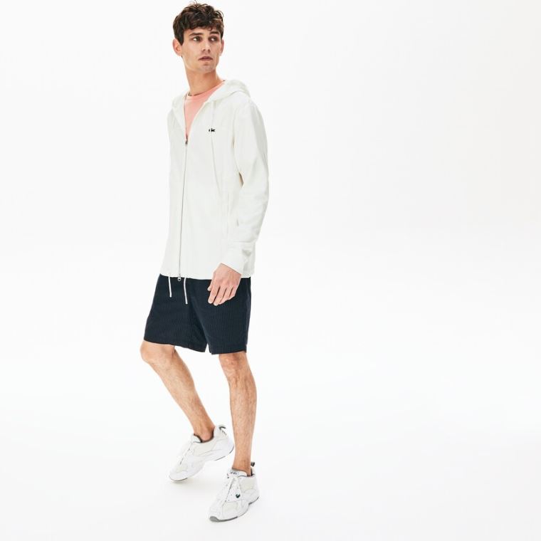 Lacoste Two-Tone Zip-Up Jacket Hvite | cidTUUQA