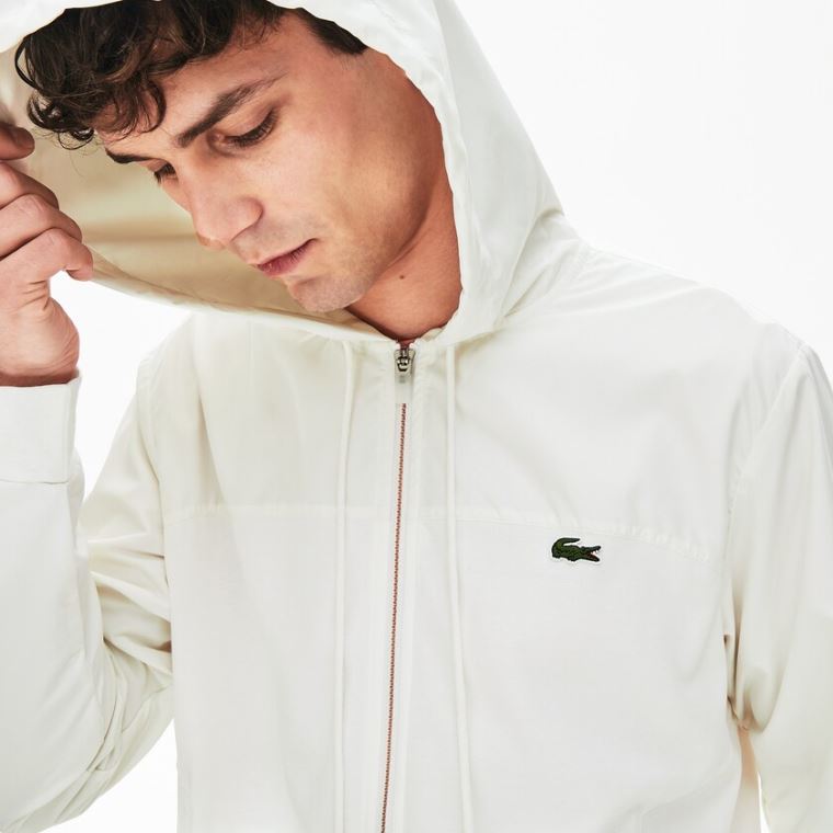 Lacoste Two-Tone Zip-Up Jacket Hvite | cidTUUQA