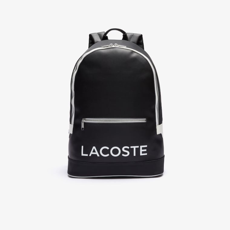 Lacoste Ultimum Coated Canvas Backpack Svarte | KxZIrPRf