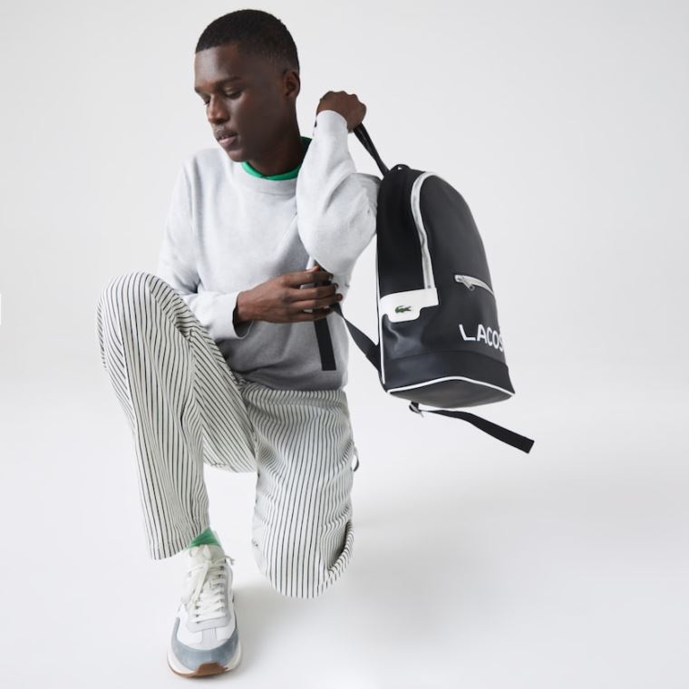 Lacoste Ultimum Coated Canvas Backpack Svarte | KxZIrPRf