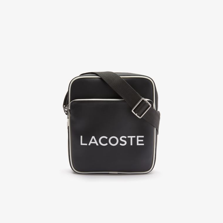 Lacoste Ultimum Coated Canvas Crossbody Bag Svarte | kH0IY4oO