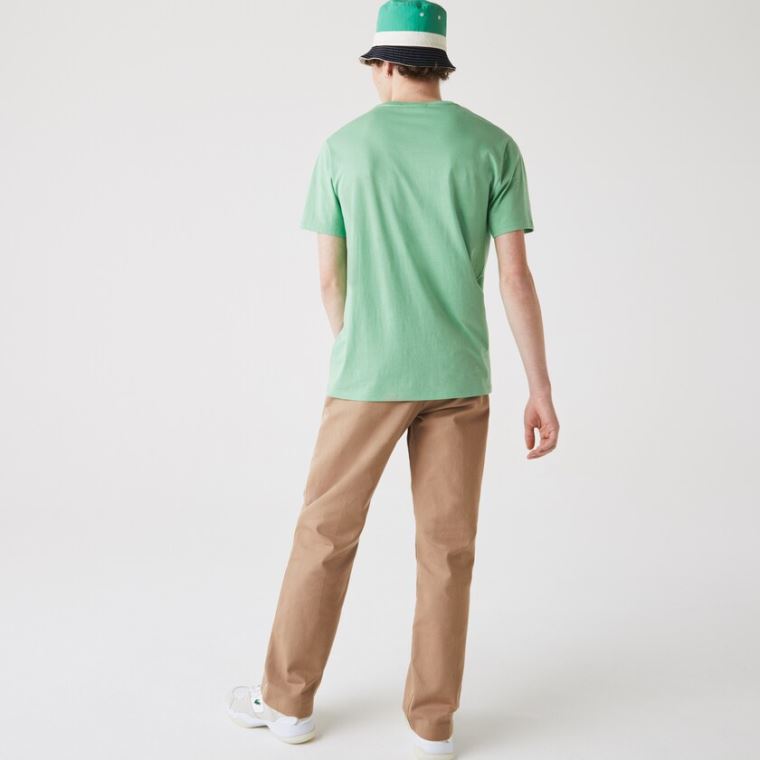 Lacoste V-neck Pima Bomull Jersey T-shirt Grønn | JsKBsq5a