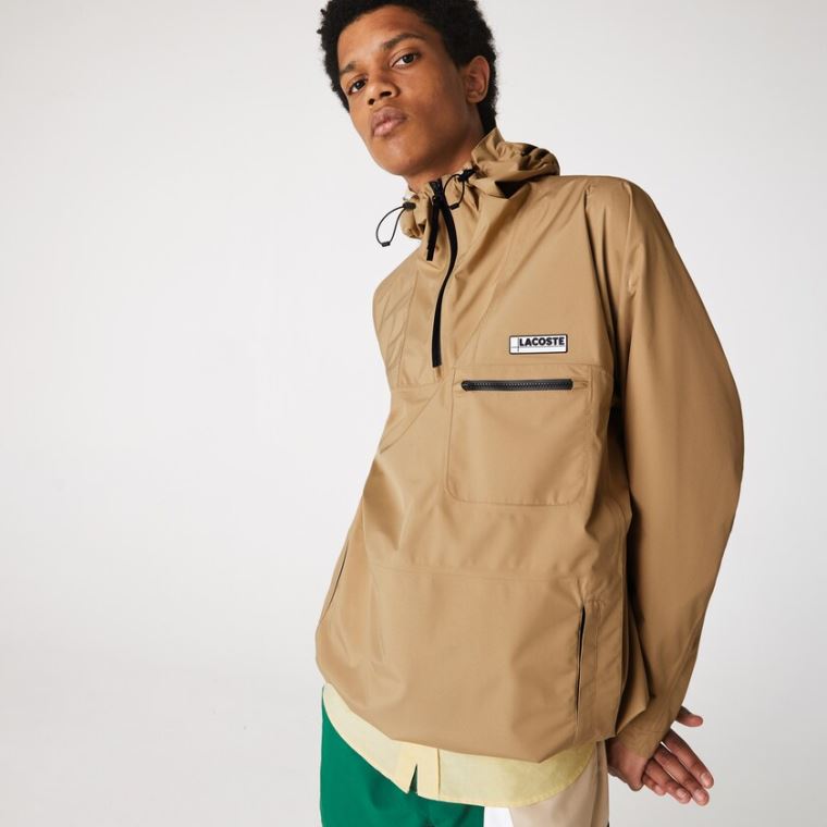 Lacoste Vann-Resistant Hette Windbreaker Beige | XfSW4LYx